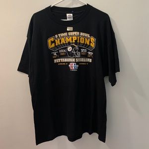 VINTAGE w/ stickers “5 time champs Steelers shirt”